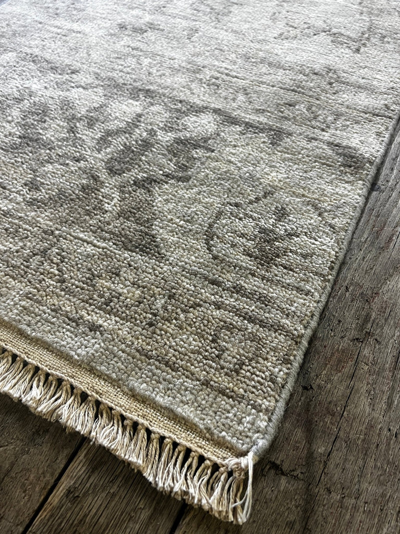 "Adalheida" Light and Dark Grey 8x10 Hand-Knotted Oushak | Banana Manor Rug Company