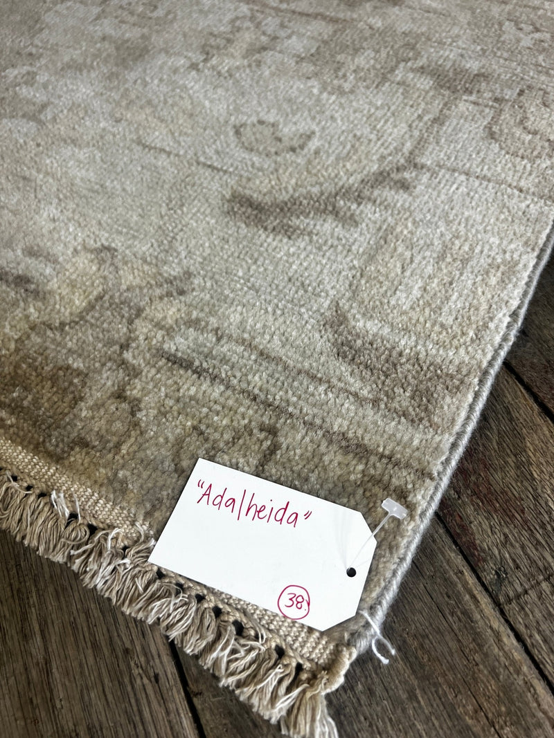 "Adalheida" Light and Dark Grey 8x10 Hand-Knotted Oushak | Banana Manor Rug Company