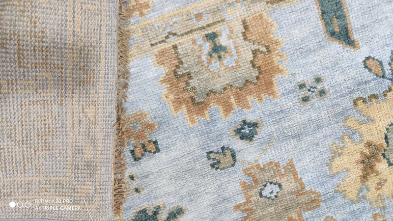 Addington Hand-Knotted 8x10 Light Blue Oushak | Banana Manor Rug Company