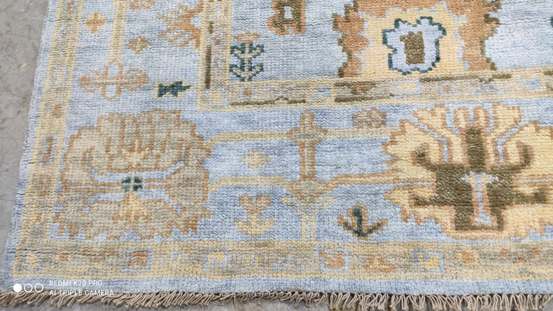 Addington Hand-Knotted 8x10 Light Blue Oushak | Banana Manor Rug Company