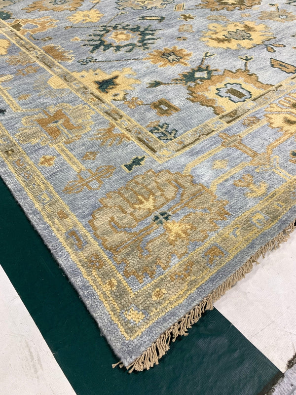 Addington Hand-Knotted 8x10 Light Blue Oushak | Banana Manor Rug Company