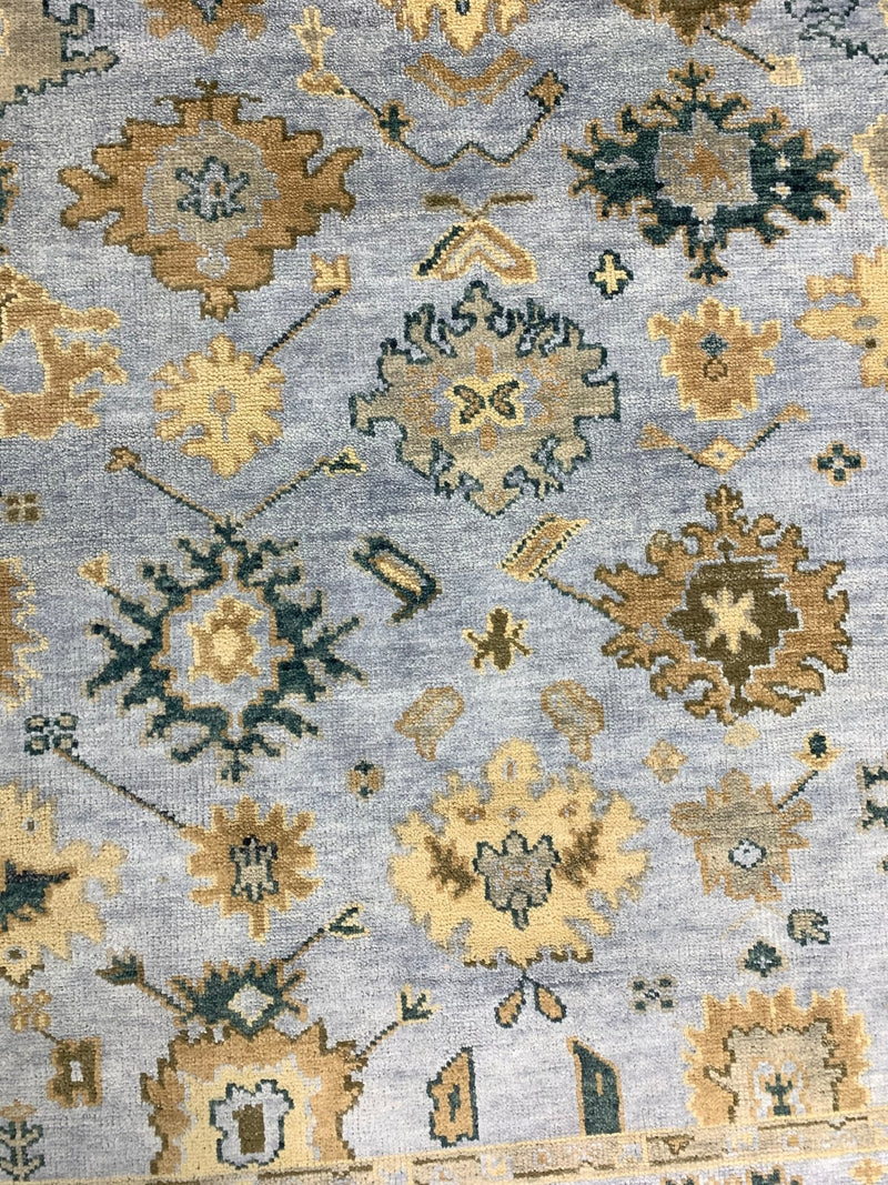 Addington Hand-Knotted 8x10 Light Blue Oushak | Banana Manor Rug Company