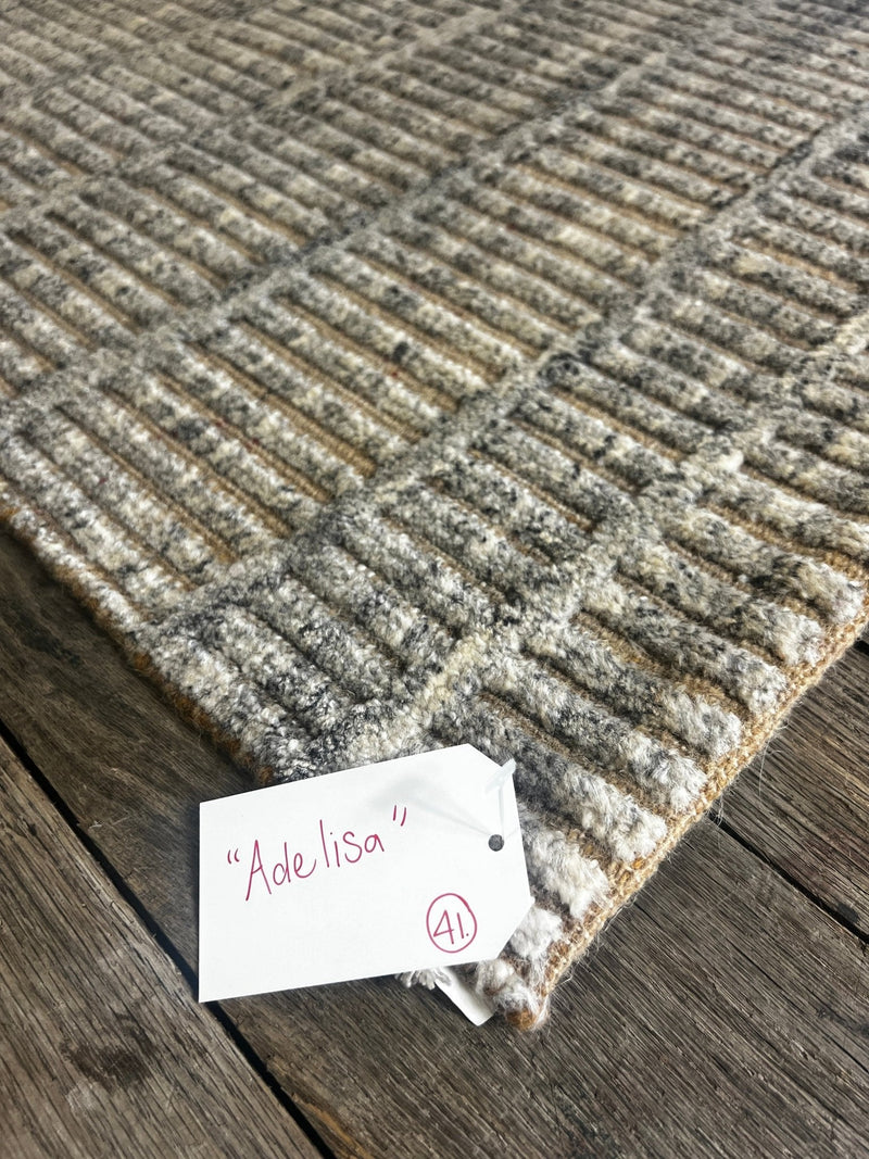 "Adelisa" Grey and Tan Hand-Knotted Modern 8x10 | Banana Manor Rug Company