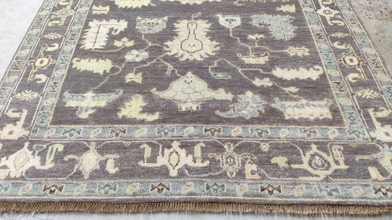 Agnes 6x9 Light Brown Hand-Knotted Oushak Rug | Banana Manor Rug Company