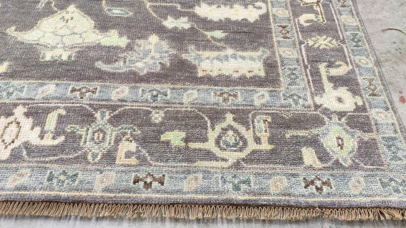 Agnes 6x9 Light Brown Hand-Knotted Oushak Rug | Banana Manor Rug Company