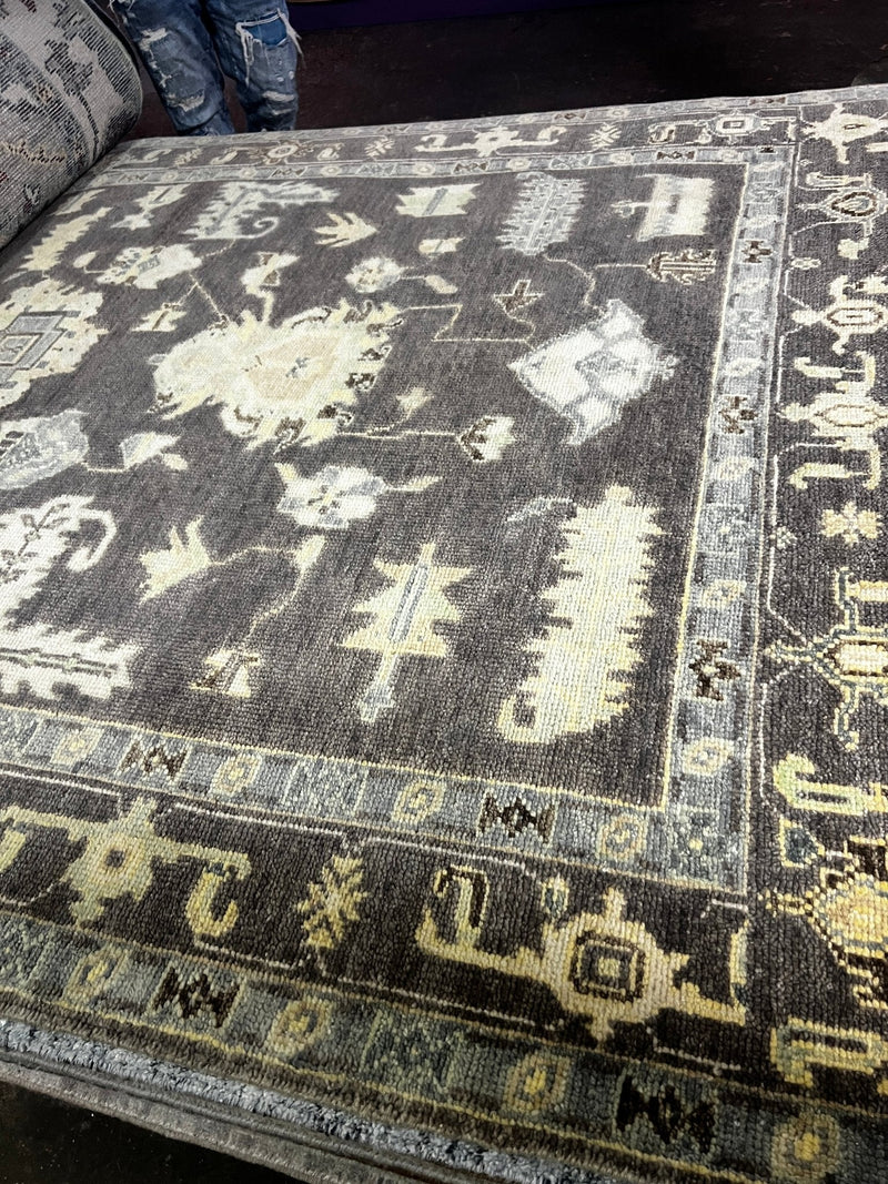 Agnes 6x9 Light Brown Hand-Knotted Oushak Rug | Banana Manor Rug Factory Outlet