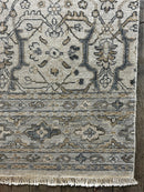 "Alair" Dark Grey and Beige Hand-Knotted Oushak 8x10 | Banana Manor Rug Company