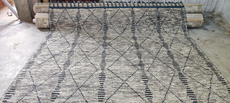 Alan Dale Hand-Knotted Natural and Grey Modern 8x10 | Banana Manor Rug Company