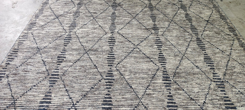 Alan Dale Hand-Knotted Natural and Grey Modern 8x10 | Banana Manor Rug Company