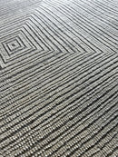 Aleksandr Baluev Hand-Knotted Modern Rug Ivory Grey High-Low 8.9x12 | Banana Manor Rug Company