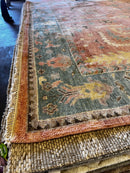 Alessandra Branca 9x12 Light Pink and Green Hand-Knotted Oushak Rug | Banana Manor Rug Factory Outlet