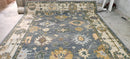 Alex Papachristidis 9x12 Grey and Ivory Hand-Knotted Oushak Rug | Banana Manor Rug Company