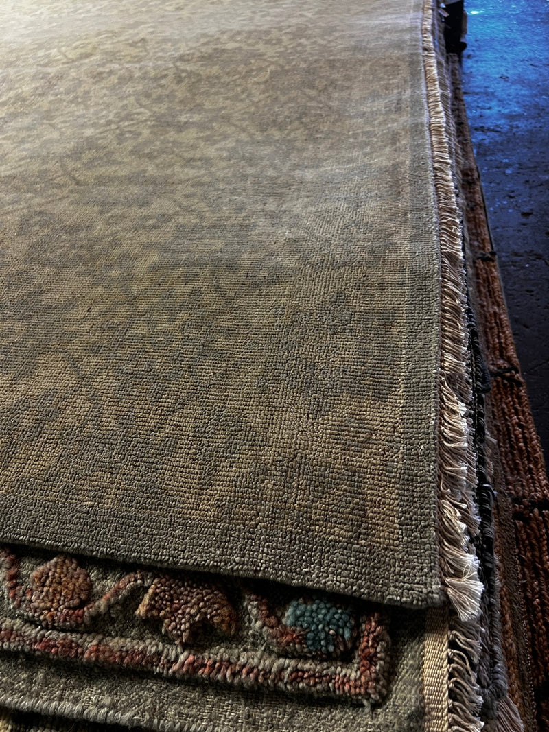 Alexa 9x12 Beige and Grey Hand-Knotted Oushak Rug | Banana Manor Rug Factory Outlet