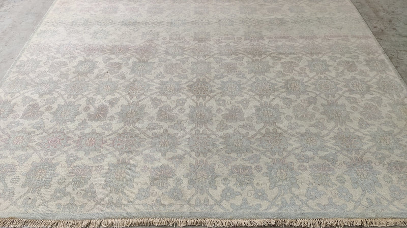 Alexa 9x12 Beige and Grey Hand-Knotted Oushak Rug | Banana Manor Rug Company