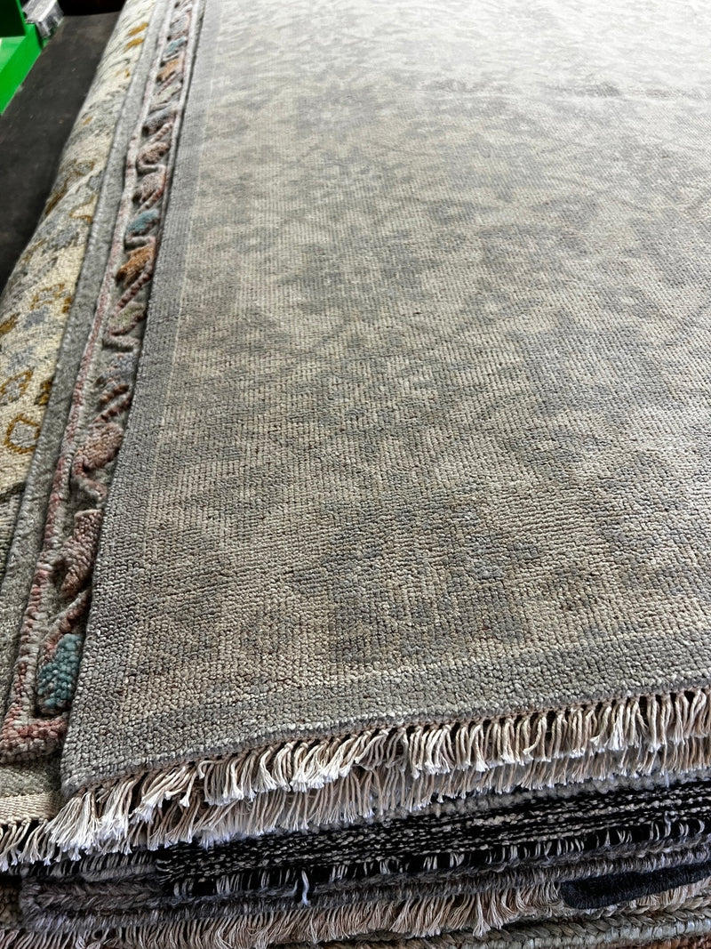 Alexa 9x12 Beige and Grey Hand-Knotted Oushak Rug | Banana Manor Rug Factory Outlet