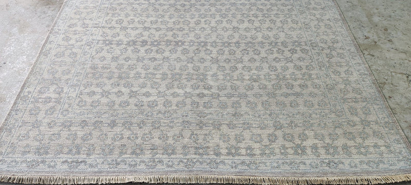 Alexis Pearl Silver and Grey Hand-Knotted Lichi Rug 6x9 | Banana Manor Rug Company