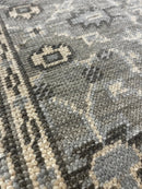 Alice Cottrell Silver and Grey Hand-Knotted Oushak Rug 3x3 | Banana Manor Rug Company
