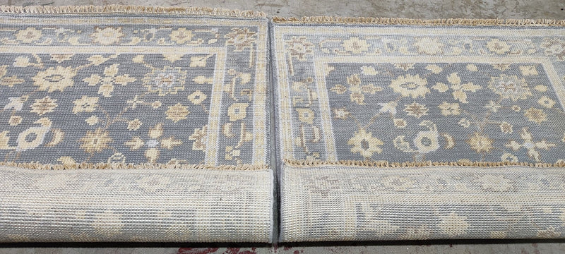 Alice Cottrell Silver and Grey Hand-Knotted Oushak Rug 3x3 | Banana Manor Rug Company