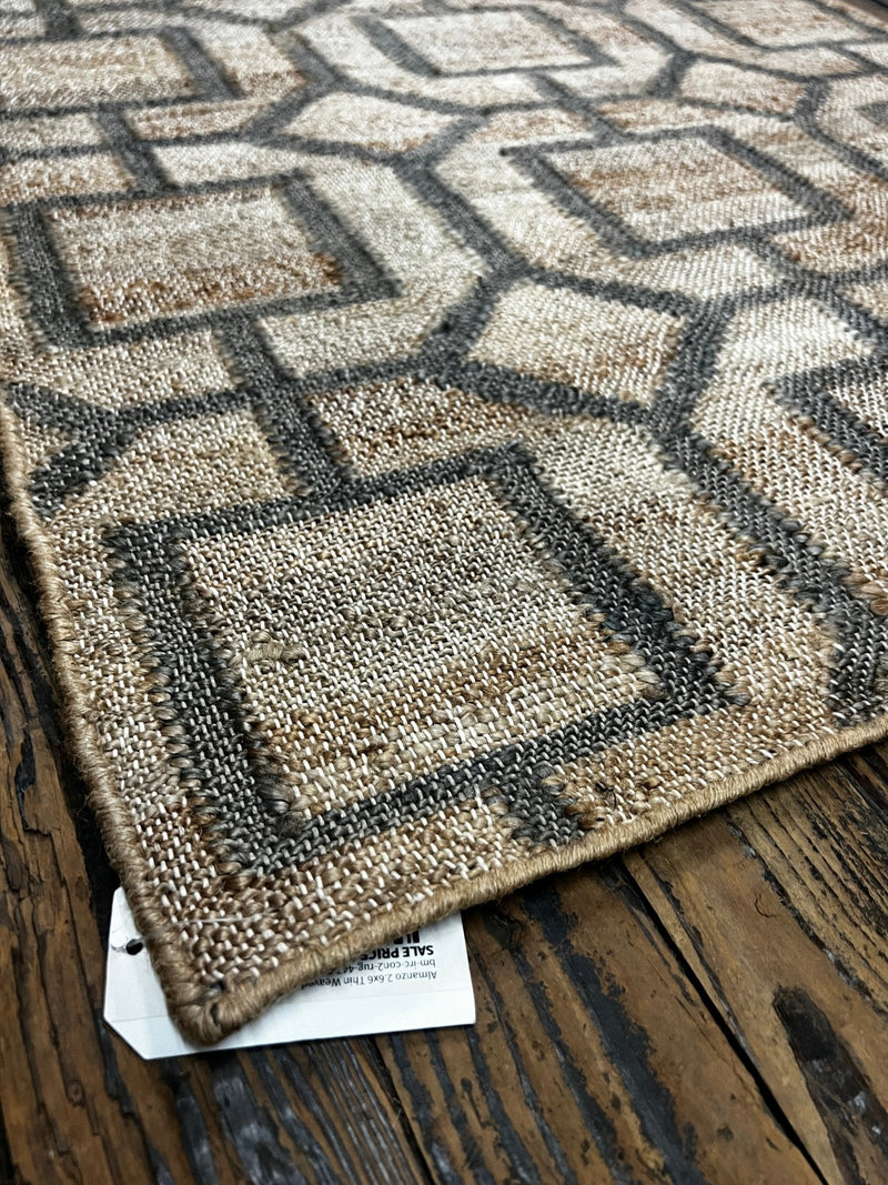 Almanzo 2.6x6 Thin Weaved Natural Jute Runner | Banana Manor Rug Company