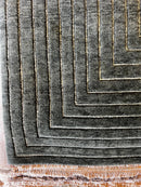 Alois Senefelder 10x12 Hand-Knotted Modern Rug Dark Green Cube | Banana Manor Rug Factory Outlet