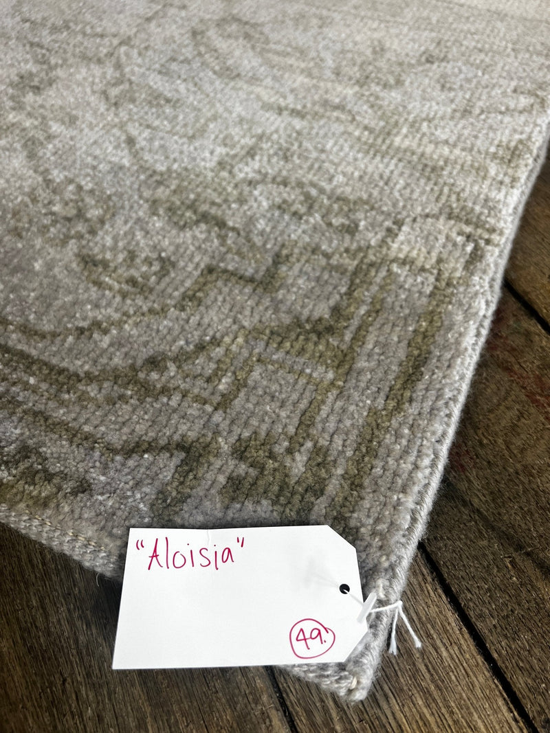 "Aloisa" Grey Hand-Knotted Oushak 8x10 | Banana Manor Rug Company