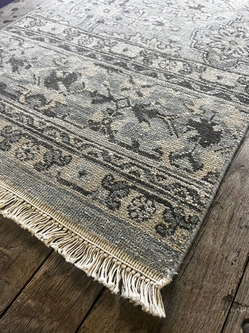 "Alvar" Grey Hand-Knotted Oushak 8x10 | Banana Manor Rug Company