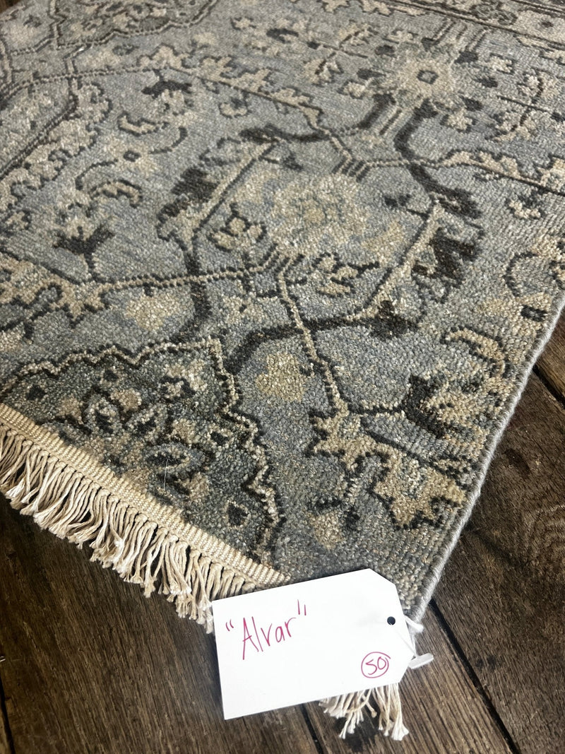 "Alvar" Grey Hand-Knotted Oushak 8x10 | Banana Manor Rug Company