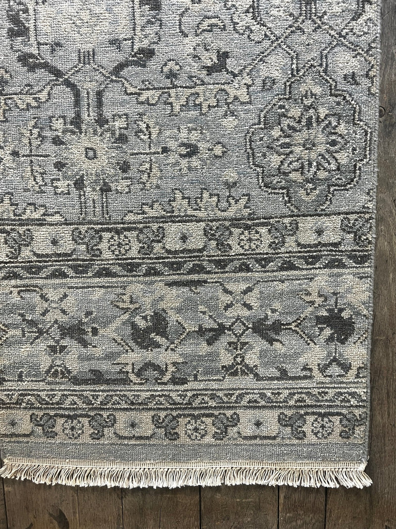 "Alvar" Grey Hand-Knotted Oushak 8x10 | Banana Manor Rug Company