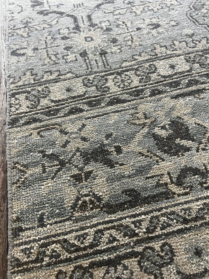 "Alvar" Grey Hand-Knotted Oushak 8x10 | Banana Manor Rug Company