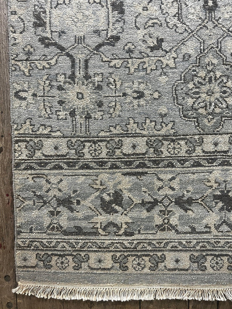 "Alvar" Grey Hand-Knotted Oushak 8x10 | Banana Manor Rug Company