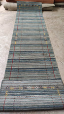 Alvin 2.9x11.6 Blue Striped Handwoven Runner | Banana Manor Rug Company