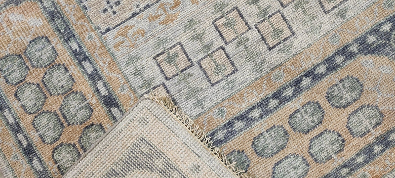 Aly Daly Tan and Grey Hand-Knotted Oushak Rug 8.3x10.3 | Banana Manor Rug Company