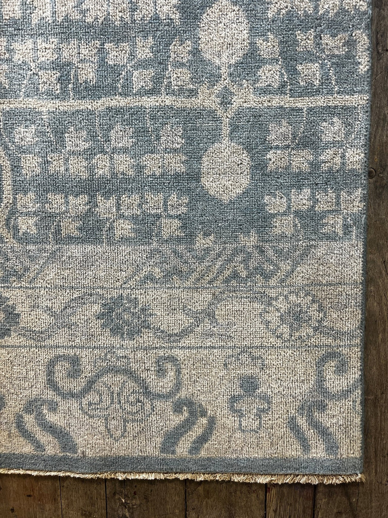 "Alyda" Light Blue Hand-Knotted Oushak 8x10 | Banana Manor Rug Company