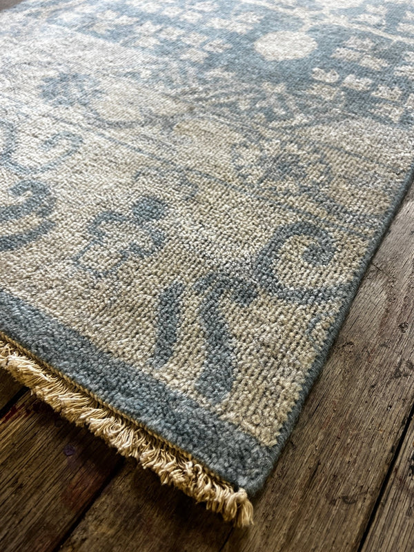 "Alyda" Light Blue Hand-Knotted Oushak 8x10 | Banana Manor Rug Company