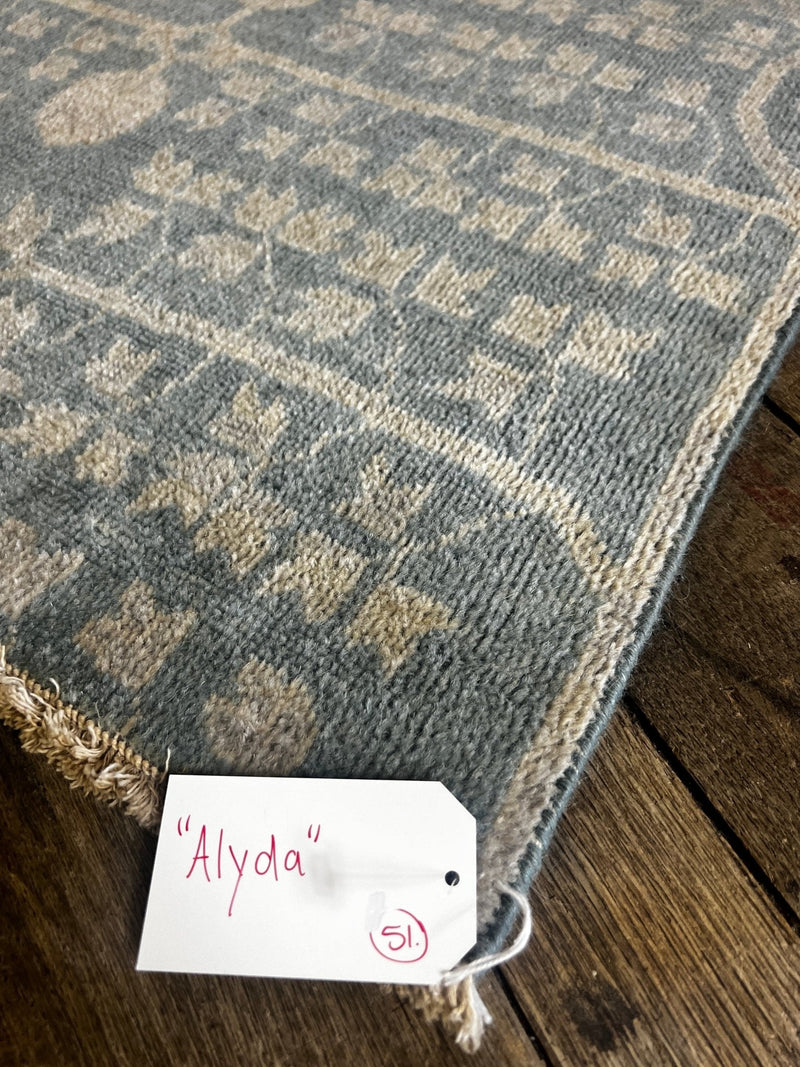 "Alyda" Light Blue Hand-Knotted Oushak 8x10 | Banana Manor Rug Company