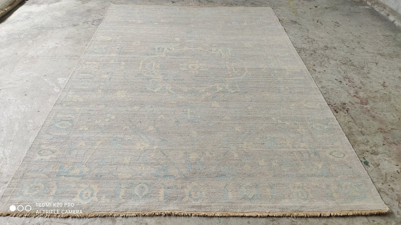 Amber 6.3x9 Light Brown Hand-Knotted Oushak Rug | Banana Manor Rug Company