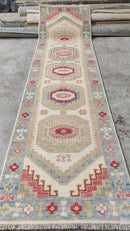 Amber Heard 2.6x10 Ivory Hand-Knotted Oushak Runner | Banana Manor Rug Company