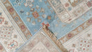 Ambra 8x10 Blue and Beige Hand-Knotted Oushak Rug | Banana Manor Rug Company