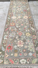 America Olivo 2.6x12 Light Green Hand-Knotted Oushak Runner | Banana Manor Rug Company