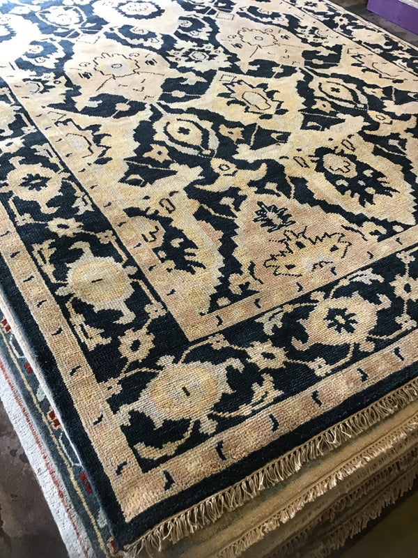 Ameya 9x12 Dark Green Hand-Knotted Oushak Rug | Banana Manor Rug Company