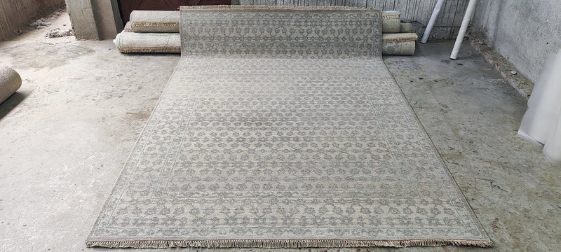 Amilee Wendt Silver and Grey Hand-Knotted Lichi Rug 6x8.9 | Banana Manor Rug Company