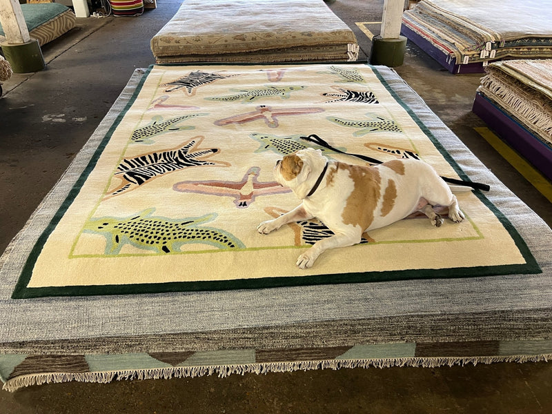 Amos Moses 7x10 Animal Print Hand-Tufted Wool Rug | Banana Manor Rug Company
