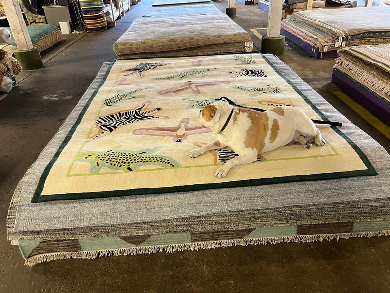 Amos Moses 7x10 Animal Print Hand-Tufted Wool Rug | Banana Manor Rug Company
