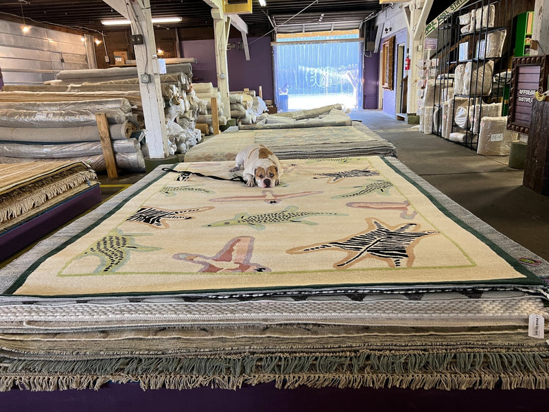 Amos Moses 7x10 Animal Print Hand-Tufted Wool Rug | Banana Manor Rug Company