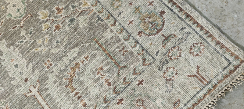 Amrita Acharia 8x10 Light Brown and Light Green Hand-Knotted Oushak Rug | Banana Manor Rug Company