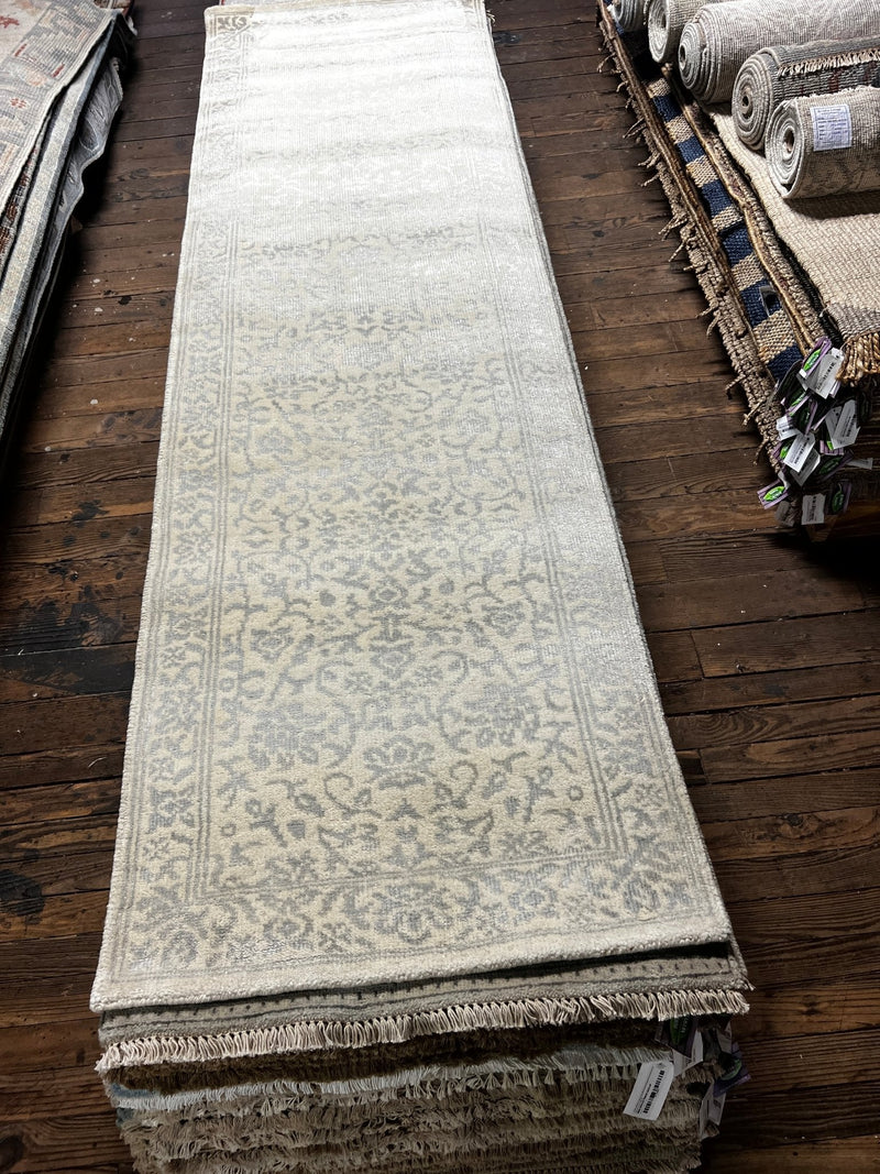 Amy LoCicero Federici Ivory Hand-Knotted Oushak Runner 2.9x9 | Banana Manor Rug Company