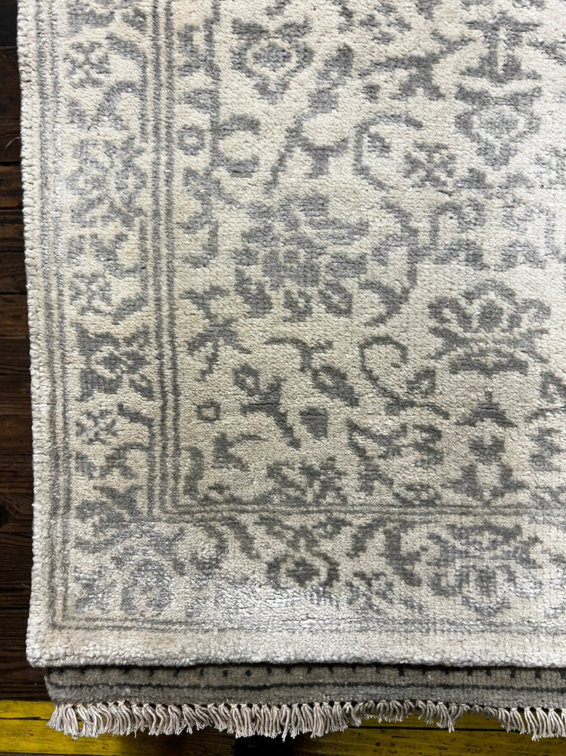 Amy LoCicero Federici Ivory Hand-Knotted Oushak Runner 2.9x9 | Banana Manor Rug Company