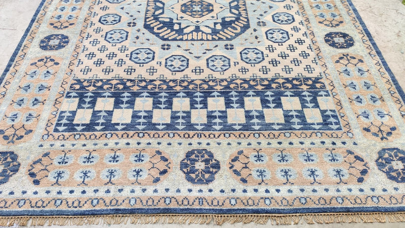 Anastasia 9x12 Light Blue Hand-Knotted Oushak Rug | Banana Manor Rug Company