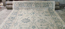 Angeline Guido Ivory and Green Hand-Knotted Oushak Rug 8x9.9 | Banana Manor Rug Company
