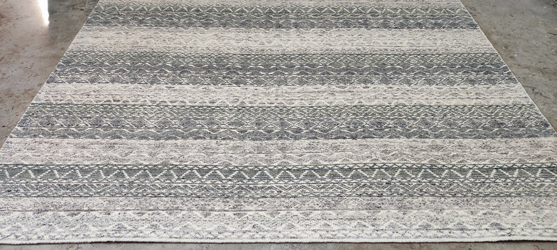 Angus Sampson Hand-Knotted Modern Rug Natural Grey High-Low 8x10.3 | Banana Manor Rug Company